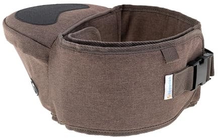 Hippychick Hipseat Babytrage Braun Leichte Rückensparende Unterstützung Taillenhocker Ergonomisches Design Verstellbarer Gurt Geeignet für Säuglinge von 6 Monaten bis 3 Jahren Denim Mokka