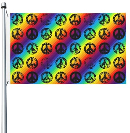 Fahne Ss Blumen Frieden Liebe Satte Farben Pirate Flag Uv-Lichtbeständig Garten Flagge Für Sportliche Aktivitäten Party Bar 3X5Ft