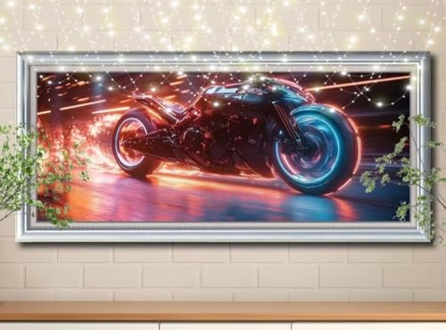 5D DIY Diamond Painting Kit,Moto,Paysage Peinture Diamant Adulte grand (40x80cm),Bricolage Mosaïque Broderie Point de Croix Painting Diamant Kit, Peinture Diamant Enfant pour Maison Décor 59E-4234