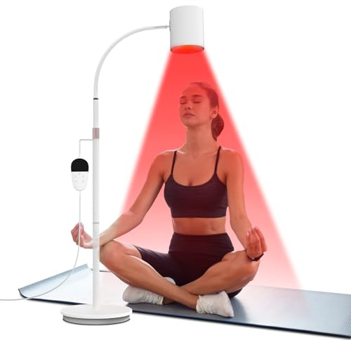 Relhafethy Lampada A Luce Rossa Con Supporto, Lampada A Infrarossi Da 660, 850 E 940, Design Con Chip Cob, Timer Da 10/20/30 Minuti E 5 Livelli Di Luminosità Regolabili