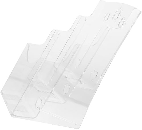 POPETPOP Acryl Prospekthalter Wandmontage A4 Dokumentenständer Tisch Organizer Transparent Schräges Design für Büro und Arbeitszimmer