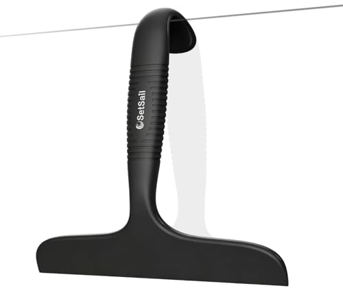 SetSail Shower Squeegee for Glass Doors,One-piece All Silicone Squeegee