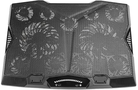 YUKERMARB Laptop Cooler Stand ABS and SUS Laptop Cooling Pad with 11 Fans 3400RPM 5 Height Levels Multi Angle Adjustment for Gaming Office Study and Tablet Use