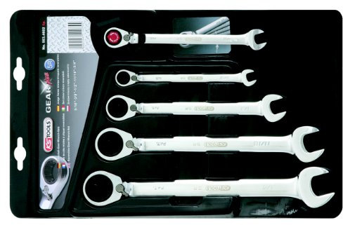 KS Tools 503.4602 Coffret clé mixte à cliquet réversible Chromeplus 5/16-3/8-1/2-11/16-3/4
