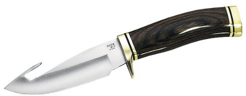 Buck Zipper, Stahl 420 HC, Cocobolo-Holz, Aufbrechhaken, Lederscheide