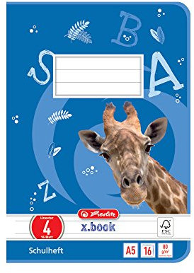 Herlitz Schulheft x.book A5, Lineatur 4, 4. Klasse, 16 Blatt, 10 Stück