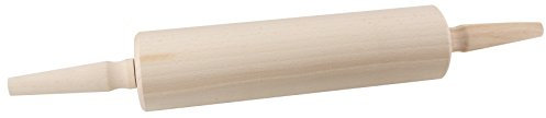 Fackelmann Teigrolle FAIR, Nudelholz aus FSC-zertifizierter Buche, Backrolle mit ergonomisch geformten Griffen (Farbe: Braun), Menge: 1 Stück