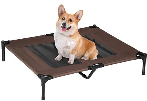 PawHut Hundeliege Outdoor Schlafplatz Hundebett Hundesofa Haustierbett Katzenbett Kaffee-Braun 92 x 76 x 18 cm
