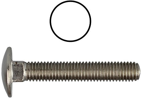 Schlossschrauben M16 X 60 DIN 603 Edelstahl A2 (2 Stück) - V2A Flachrundschrauben mit Vierkantansatz u. Vollgewinde