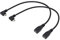 CERRXIAN 9inch Micro Câble USB Combo gauche et à angle droit Micro USB 5 broches mâle Micro USB femelle de synchronisation de données et câble de charge (1 paire)