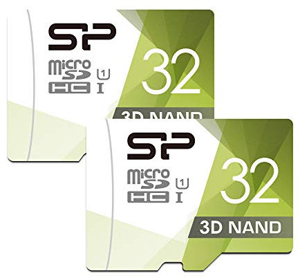 Silicon Power Lot de 2 Cartes microSD Haute Vitesse avec Adaptateur 32 Go
