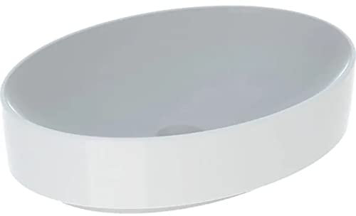 Geberit Vasque VariForm Countertop ovale, 550 x 400 mm, sans trou pour robinet, sans trop-plein, Couleur : Blanc - 500.771.01.2