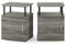 Furinno JAYA Utility Design Beistelltisch, Nachttisch, französische Eiche/Schwarz, 2er Set, 48 (B) x 61.2 (H) x 39.4 (T) cm