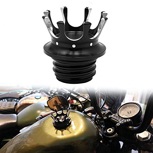 SaferCCTV King Crown Tankdeckel Tankdeckel Aluminium Motorrad Schwarz