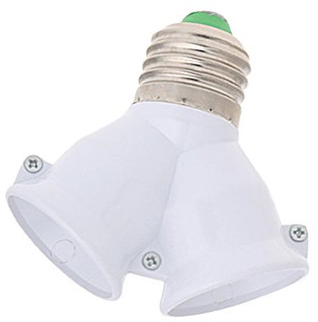 ZIRAN E27 a Doppia Presa E27 Presa di Base Prolunga Adattatore Convertitore Lampadina a LED Lampadina Portalampada Bianco