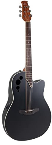 Applause Guitarra acústica E Elite AE44 con cutaway medio, satinada negra AE44-5S