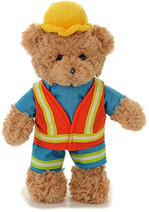 Euro Souvenirs Kuscheltier Bär aus Plüsch | Plüschbär in verschiedenen Motiven | weiches Stofftier | Feuerwehrmann Polizist Arzt (Bär Bauarbeiter)