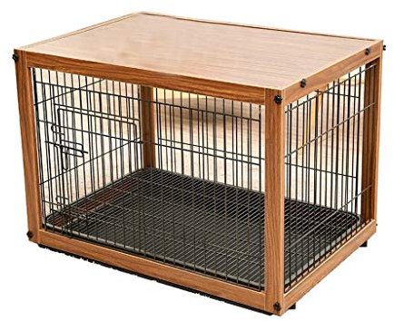 OPYTR Hundelaufstall Holz Double-Layer-Haustier-Aluminiumauto-Hunderahmen Small Medium und Large Dog Fence for kleine, mittlere und große Hunde Gehege Laufstall (Color : Light Brown-M)