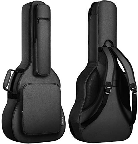 CAHAYA Borsa Chitarra Imbottita 18mm Custodia per Chitarra Acustica e Classica con 5 Tasche Portaoggetti Colore Nero Modello CY0244