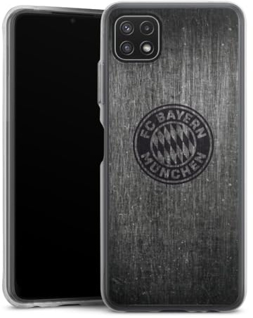 DeinDesign Handyhülle kompatibel mit Samsung Galaxy A22 5G Bumper Case Schutzhülle Metallic Look FCB FC Bayern München