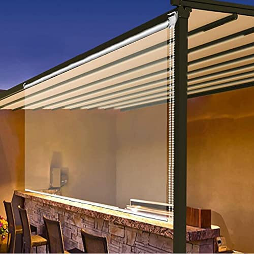 XIAOLIN Roller Blind Waterproof Outdoor Pergola Patio Lift Curtain,0.5mm Thick HD Transparent Screens Partition PVC Glass Film (Color : Clear, Size : 200x225cm/78.7 x88.6)