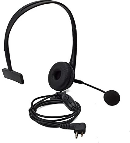 HYS Auricular Superior con micrófono Boom Giratorio Cancelación de Ruido Compatible con Walkie Talkies Motorola CP040 CP200 GP300 CLS1110 CLS1410