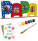 LIDAM Papa Geschenk | einfach & schön | Holznamen bemalen & Fotos ankleben | Geschenk für Papa, Papa Geburtstagsgeschenk mit Farben & Pinsel & Zubehör