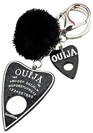 Générique Schlüsselanhänger ouija, Taschenschmuck Brett und Tropfen, schwarz, Quaste., 12 x 4 cm, Edelstahl