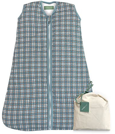 molis&co - Baby Schlafsack 2.5 TOG - Ganzjahres Schlafsack - Babyschlafsack Neugeborene - 100% Baumwolle (Oeko-TEX 100), ärmellos Winterschlafsack wattiert - Premium Qualität - Merlot Check (95 cm)