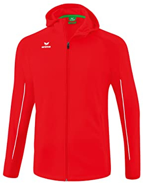 Erima Liga Star Training Jacket with Hood, Red/White, 3XL