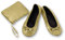 Varsany Roll Up Satin Shoes - Foldable Pumps Flats Ballet Dance Ladies After Party Shoes with Foldable Bag - Women's Flat Shoes, Sequin Gold