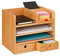 Relaxdays Schreibtisch Organizer, 2 Schubladen, 5 Fächer, HxBxT: 26,5 x 33 x 24 cm, Bambus-Organizer fürs Büro, Natur