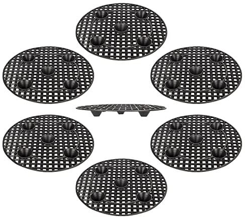 Stormshopping 6 Pcs Plant Level Pot Elevator, Heavy Duty 30 cm / 12 Inch Plant Stand, Black Round Plant Flower Pot Holder Plastic Plant Risers for Indoor Outdoor Garden Deck Floor Protector