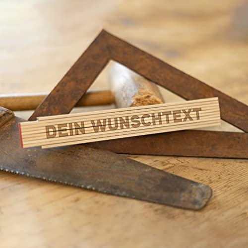 Zollstock mit Namen | Meterstab mit Gravur | individuelles und persönliches Geschenk mit Namen | Geschenkidee für Männer & Frauen | Geschenk für Papa zum Vatertag (Natur)