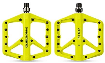 Fututech 1 Paar Pedale für Fahrrad, MTB, BMX, Pedal, rutschfest, Hochgeschwindigkeits-Kugellager, Achse aus Chrom-Molybdän-Stahl, Zubehör (gelb)