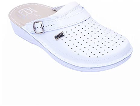 Ledi 663-18 Anatomic Zoccoli Sabot Pantofole Scarpe di Pelle, Donna, Bianco, EU 40