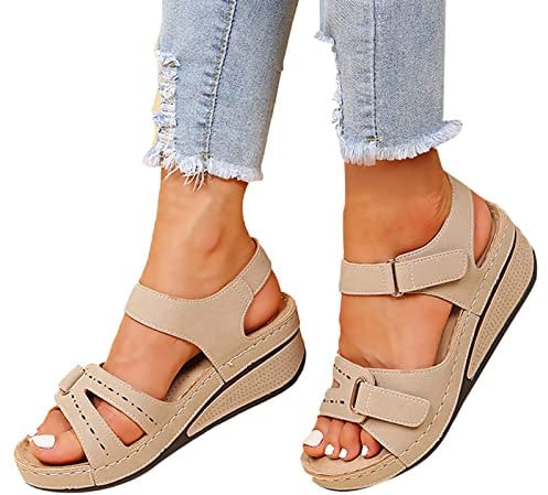 Sandali Donna Comodi Pianta Larga Sandalo Gioiello Casual Open Toe Scarpe Con Zeppa Con Tacco Matrimonio Sandalo Argento Ortopedici Sandali Estive Sandali Donna