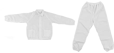 Schutzoverall, Werkstattoverall weiß in Allen Größen, Overalls aus Polyestergewebe, Schutzanzüge für Männer und Frauen, Overalls und Overalls, Arbeitskleidung (XXXXL)