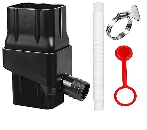 Regenwassersammelsystem, Regenumsteller für 2 x 3 Zoll Standard Fallrohre, Regenfass Umsteller mit 50 Zoll Gartenschlauch, einfache Wartung