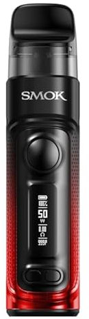 Smok RPM C Vape Starter Pod Kit 1650mAh Integrated Battery 50W Adjustable Airflow 2X RPM 2 Coils No Nicotine (Transparent Red)
