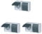 REV AquaForm, Doppelsteckdose-Feuchtraumsteckdose, IP44, einpolig, Aufputz, grau (Packung mit 3)
