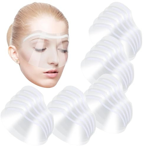 Yeesabella 25 Pcs Clear Face Visors,Shower Face Eye Protector Shields Visors,Eye Shield After Cataract Surgery, Face Eyelash Shield for Microblading, Permanent Makeup, Eyelash Extensions