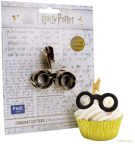 PME Harry Potter Fondant & Keks Ausstecher, 2er-set, Harrys Brille & Narbe, Klein, Silber