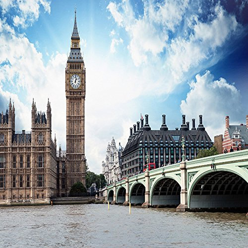 Fototapete 3d Effekt Londoner Big Ben Design Tapete Fototapeten Vlies Tapeten Vliestapete Wandtapete moderne Wand Schlafzimmer Wohnzimmer 350cm×250cm(Breite x Höhe)