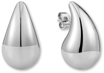 Tropfen Ohrringe Silber für Damen I Dupes Ohrringe aus hautverträglichem Edelstahl I Silver Waterdrop Earrings