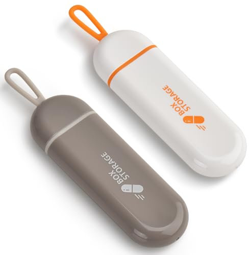 Tablettenbox Pillendose,Pillendose klein für unterwegs,Pillenbox für Vitamine, Medikamente, Pillen, Gute Dichtleistung, Erhaltung der medizinischen Eigenschaften. (2 Packungen)