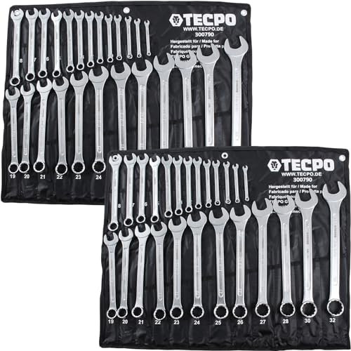 TECPO 2x Maul-Ringschlüssel Satz 25-tlg. Ring Maulschlüssel Werkzeug Schlüssel 6-32mm