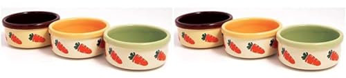 Rosewood Stoneware Carrot Ceramic Pet Bowl (Assorted Colours) (Pack of 2)