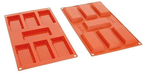 Déco Relief - Moule en Silicone 7 Financiers 95 x 45 h 12 mm - Moule Gâteau Pâtisserie - Matériel Professionnel, 8 Petits Fours