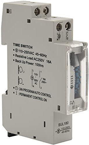 Netoches Sul180A 15 minutos temporizador mecánico 24 horas programable carril Din temporizador interruptor relé medición análisis instrumentos
